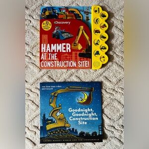Kids Construction Book Bundle - Boys Interactive Noise Making Book, Lot Of 2